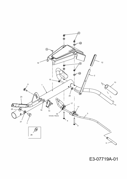 Ersatzteile MTD Motorhacke T 380 B 700 Typ: 21C-382X602  (2012) Holm 