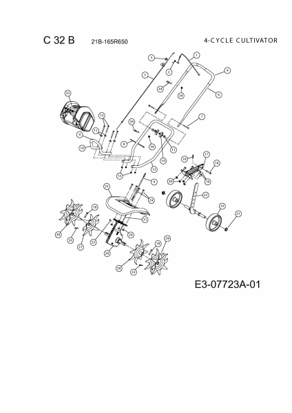 Ersatzteile WOLF-Garten Motorhacke C 32 B Typ: 21B-165R650  (2012) Grundgerät 