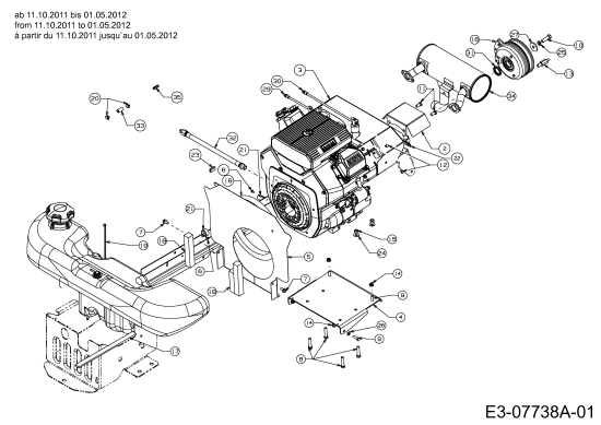 Cub Cadet Ersatzteile Gartentraktoren GTX 2100 14A-3GE-603  (2012) Elektromagnetkupplung, Motorzubehör ab 11.10.2011 bis 01.05.2012