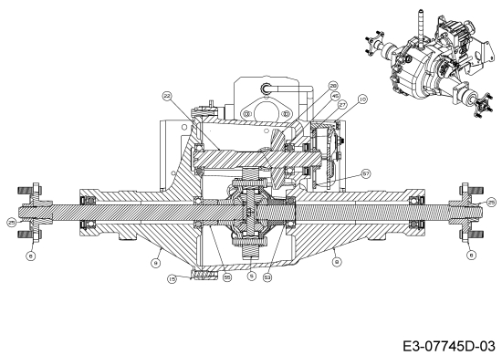 Cub Cadet Ersatzteile Gartentraktoren GTX 2100 14A-3GE-603  (2016) Achstrichter, Bremse, Differential, Radnaben