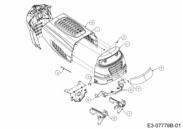 Ersatzteile MTD Rasentraktor DL 92 H Typ: 13H2715E677  (2017) Motorhaube 5-Style 