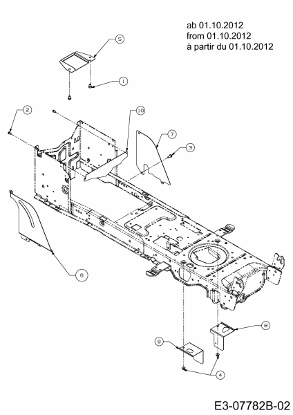 Ersatzteile Massey Ferguson Rasentraktoren MF 50-24 SD Typ: 13BI92CP695  (2013) Abdeckungen Rahmen ab 01.10.2012