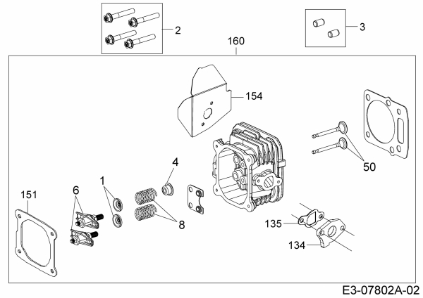 Ersatzteile MTD-Motoren Vertikal 1P65WHC Typ: 752Z1P65WHC  (2014) Zylinderkopf