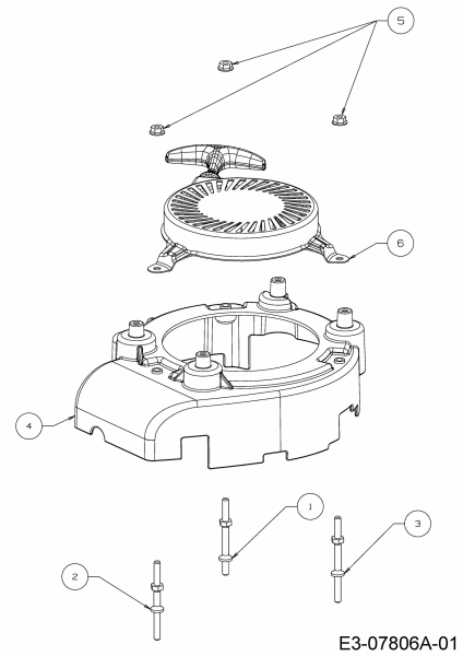 Ersatzteile MTD-Motoren Vertikal 1P65WHC Typ: 752Z1P65WHC  (2013) Gebläsegehäuse, Reversierstarter