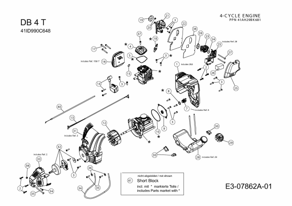 Ersatzteile MTD Motorsense DB 4 T Typ: 41ID990C648  (2013) Motor 
