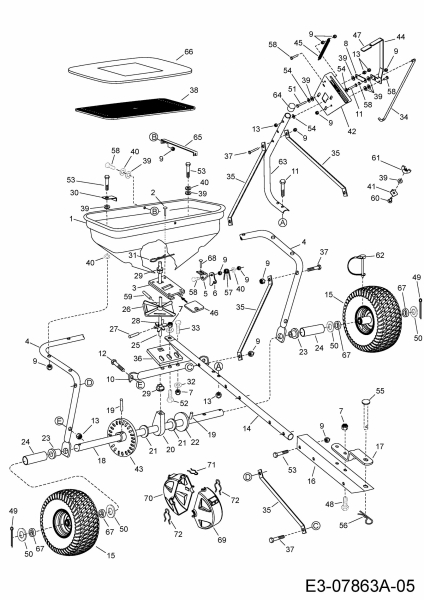 Ersatzteile Zubehör Utility Vehicle (4x2 und 4x4) Streuer 45-03296  (196-036-000) Typ: 196-036-000  (2016) Grundgerät