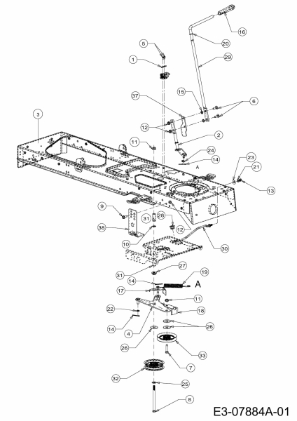 Ersatzteile Gutbrod Rasentraktoren Sprint SLX 107 S Typ: 13AP606G690  (2000) Mähwerkseinschaltung