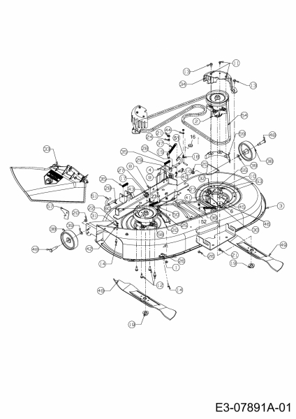 Ersatzteile Yard-Man Rasentraktoren AG 6145 Typ: 13AP604G643  (2000) Mähwerk G (42/107cm), 1-Keilriemen System