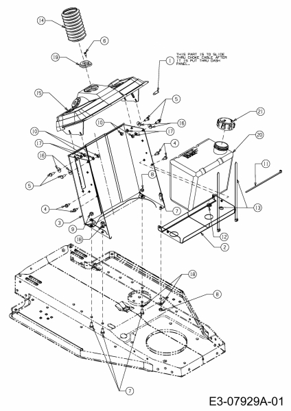 Ersatzteile MTD Rasentraktor Junior 115 Typ: 13AC452C600  (2004) Armaturenbrett, Tank 