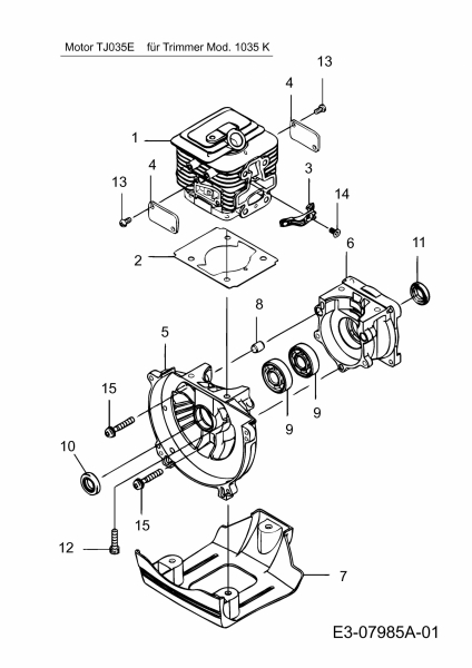 Ersatzteile MTD Motorsense 1035 K Typ: 41AD7U8B678  (2019) Kurbelgehäuse 