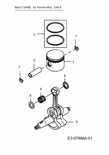 Ersatzteile MTD Motorsense 1045 K Typ: 41AD7U9B678  (2015) Kolben, Kurbelwelle 