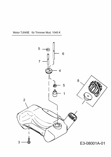 Ersatzteile MTD Motorsense 1045 K Typ: 41AD7U9B678  (2013) Tank 