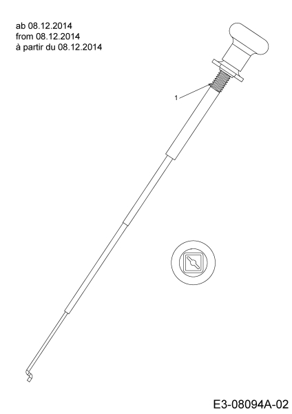 Cub Cadet Ersatzteile Rasentraktoren CC 1020 BHN 13HT91AN603  (2015) Chokezug ab 08.12.2014
