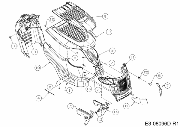 Ersatzteile MTD Rasentraktor Optima LN 200 H Typ: 13IT71KN678  (2020) Motorhaube K-Style 