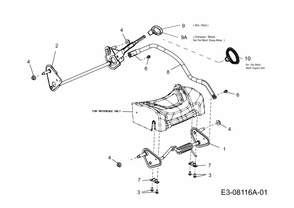 Cub Cadet Ersatzteile Motormäher CC 42 PO 11A-LQSC603  (2015) Höhenverstellung