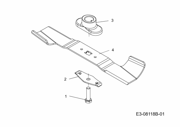 Ersatzteile MTD Benzin Rasenmäher ohne Antrieb MTD 42 Typ: 11B-LAM8600  (2014) Messer, Messeraufnahme 