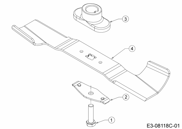 Ersatzteile MTD Benzin Rasenmäher ohne Antrieb Smart 42 PO Typ: 11C-LASJ600  (2016) Messer, Messeraufnahme 