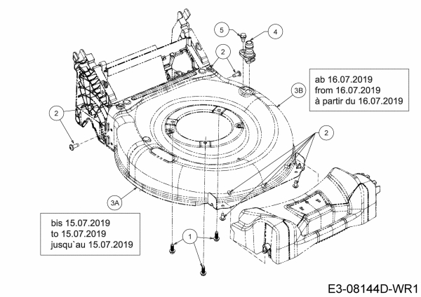 Ersatzteile WOLF-Garten Benzin Rasenmäher mit Antrieb Expert 460 A Typ: 12C-TUKC650 (2019) Mähwerksgehäuse 