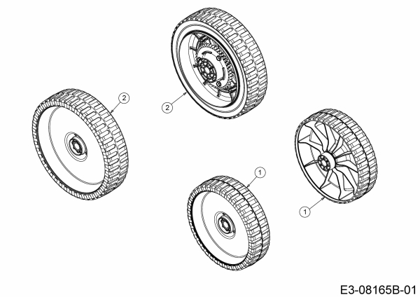 Ersatzteile MTD Benzin Rasenmäher mit Antrieb Smart 53 SPO Typ: 12C-PCJ6600 (2020) Räder 