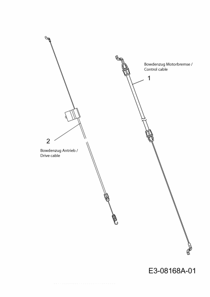 Ersatzteile MTD Benzin Rasenmäher mit Antrieb Optima 42 SPB Typ: 12A-LG5B600  (2014) Bowdenzüge 