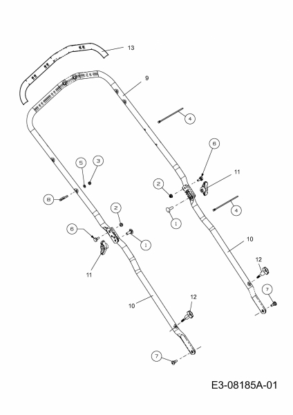 Ersatzteile MTD Benzin Rasenmäher mit Antrieb Optima 46 SPSBHW Typ: 12A-TH5E696  (2013) Holm 