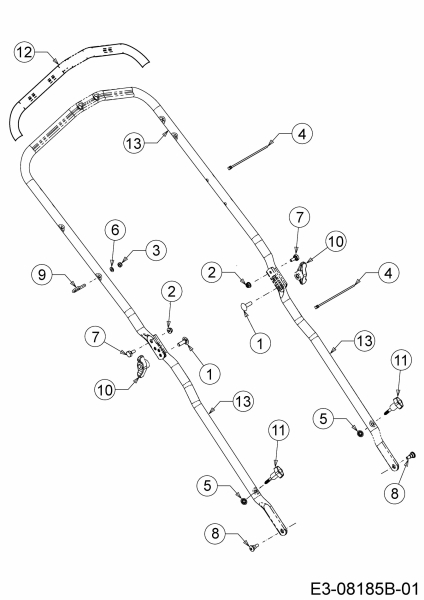 Ersatzteile MTD Benzin Rasenmäher mit Antrieb Optima 46 SPHHW Typ: 12C-THDQ600  (2017) Holm 