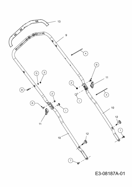 Ersatzteile MTD Benzin Rasenmäher mit Antrieb Advance 46 SPKVHW Typ: 12AKTN7D600  (2013) Holm 