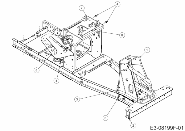 Ersatzteile MTD Rasentraktor Minirider 76 SDE Typ: 13C726JD600  (2020) Rahmen 