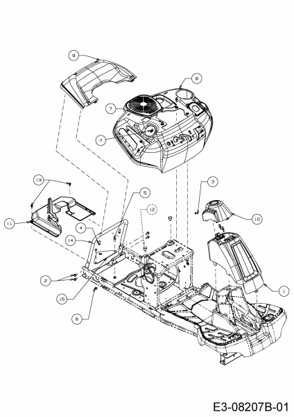 Ersatzteile MTD Rasentraktor Minirider 76 SDE Typ: 13B226JD600  (2015) Verkleidungen 