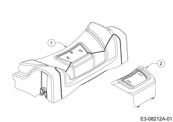 Ersatzteile MTD Benzin Rasenmäher mit Antrieb Advance 53 SPKHW Typ: 12B-PN7D600  (2019) Abdeckung Vorderachse 