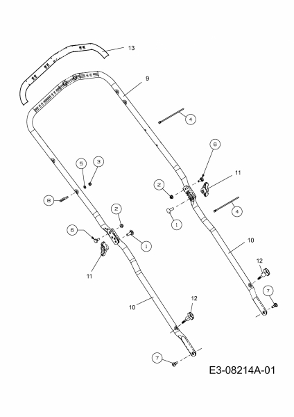 Ersatzteile MTD Benzin Rasenmäher mit Antrieb Advance 53 SPKHW Typ: 12A-PN7D600  (2013) Holm 