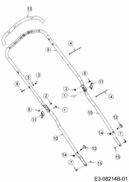 Ersatzteile MTD Benzin Rasenmäher mit Antrieb Advance 53 SPKHW Typ: 12A-PN7D600  (2016) Holm 