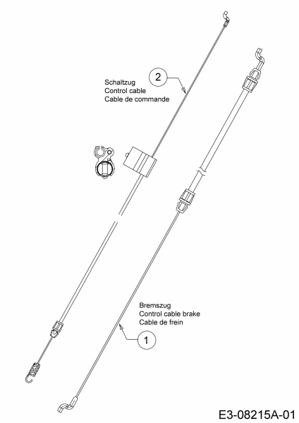 Ersatzteile MTD Benzin Rasenmäher mit Antrieb LMEX 53 K Typ: 12C-PH7D682 (2020) Bremszug, Schaltzug 