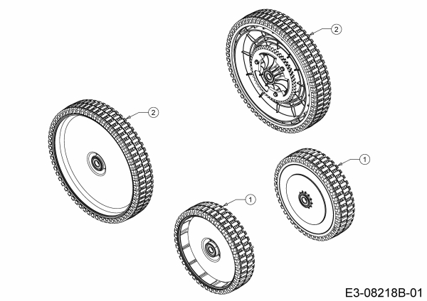 Ersatzteile MTD Benzin Rasenmäher mit Antrieb Advance 53 SPKHW Typ: 12C-PN7D600 (2020) Räder 