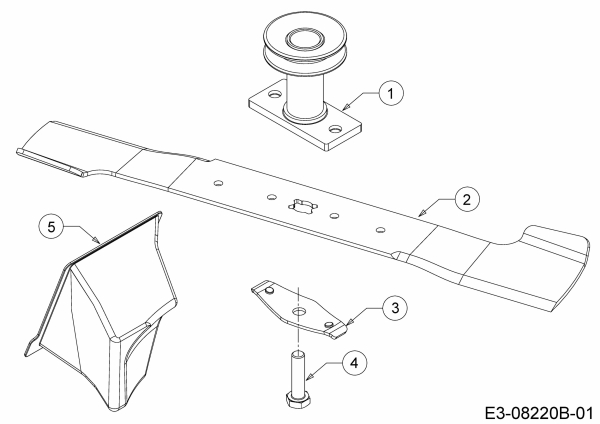 Ersatzteile MTD Benzin Rasenmäher mit Antrieb SP 53 HWB 500 Typ: 12A-PF5C600  (2017) Messer, Messeraufnahme, Mulchstopfen 