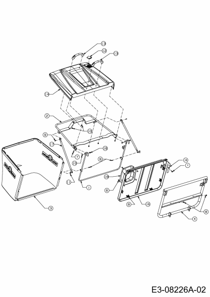 Ersatzteile WOLF-Garten Rasentraktor Scooter Pro Typ: 13B226ED650  (2013) Grasfangeinrichtung 