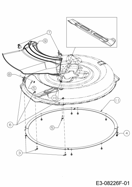 Ersatzteile WOLF-Garten Rasentraktor Scooter Pro Hydro Typ: 13A221HD650  (2018) Deflektor, Leitbleche, Messer 