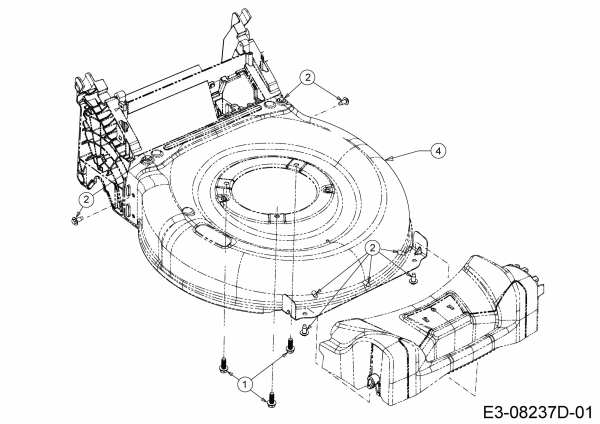 Ersatzteile MTD Benzin Rasenmäher mit Antrieb Smart 53 SPOHW Typ: 12A-PBJ6600 (2019) Mähwerksgehäuse 