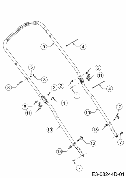 Ersatzteile MTD Benzin Rasenmäher mit Antrieb DL 53 SP Typ: 12A-PAS4677  (2018) Holm 