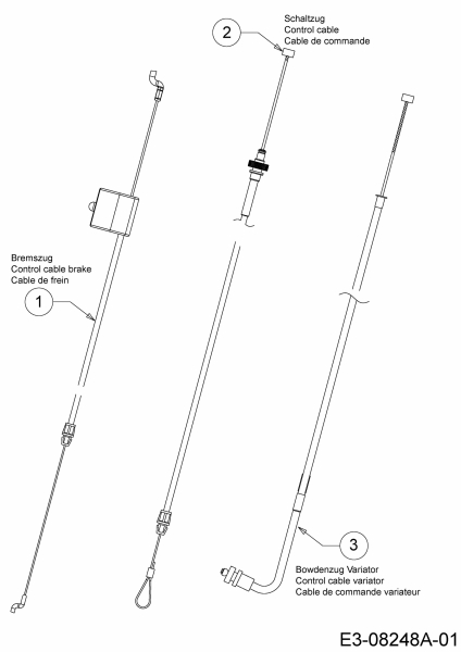 Ersatzteile MTD Benzin Rasenmäher mit Antrieb Advance 53 SPBIHW Typ: 12AKPN6J600  (2015) Bowdenzüge 