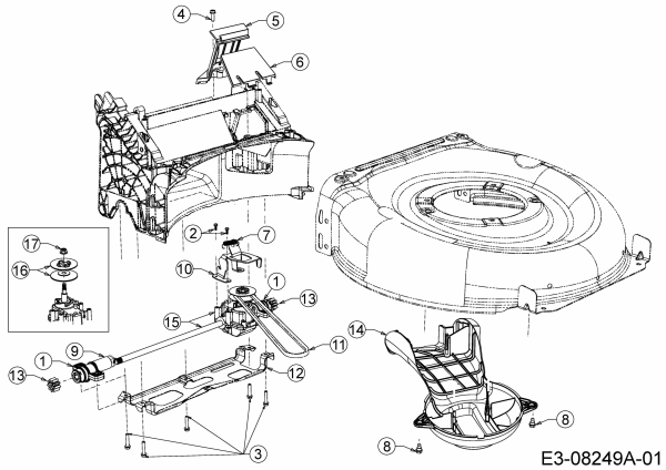 Ersatzteile MTD Benzin Rasenmäher mit Antrieb Smart 53 SPO Typ: 12A-PCJ6600  (2016) Getriebe, Keilriemen 