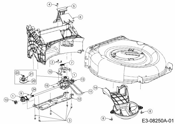 Ersatzteile MTD Benzin Rasenmäher mit Antrieb Advance 53 SPKVHW Typ: 12AKPN7D600  (2013) Getriebe, Keilriemen 