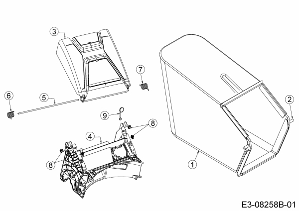 Ersatzteile MTD Benzin Rasenmäher mit Antrieb Smart 53 SPSHHW Typ: 12A-PDCQ600  (2016) Grasfangsack 