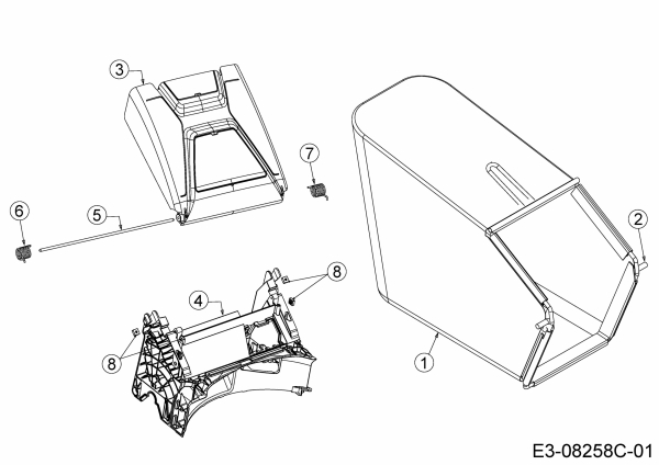 Ersatzteile MTD Benzin Rasenmäher mit Antrieb 53 SPSBHW Typ: 12D-PH5L600 (2019) Grasfangsack 