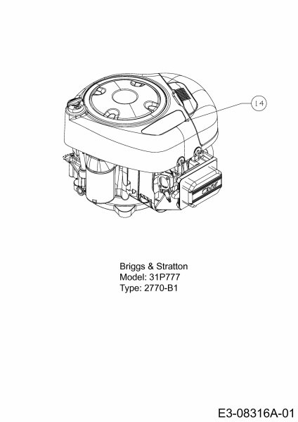 Cub Cadet Ersatzteile Rasentraktoren CC 1019 HN 13BJ91AN603  (2014) Motor Briggs & Stratton