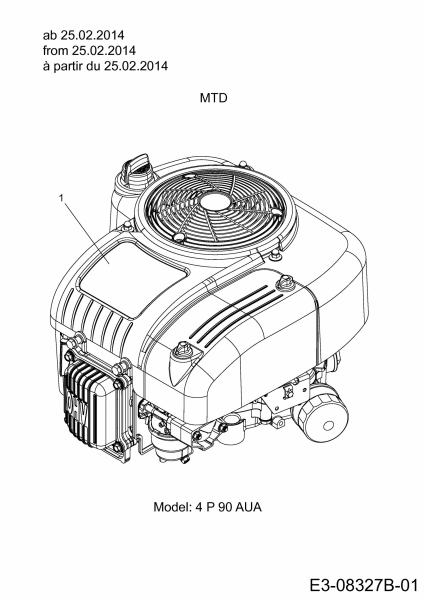 Cub Cadet Ersatzteile Rasentraktoren CC 714 HF 13H279DF603  (2014) Motor MTD ab 25.02.2014