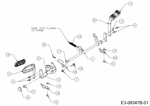 Ersatzteile MTD Rasentraktor LTEX 105 A Typ: 13AT98KN682  (2014) Pedalwelle 