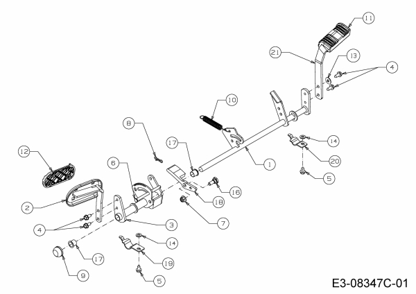 Ersatzteile MTD Rasentraktor LTEX 105 A Typ: 13HT98KN682  (2015) Pedalwelle 