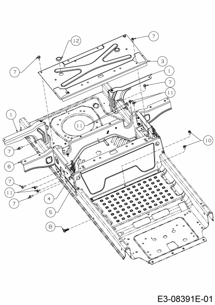 Cub Cadet Ersatzteile Zero Turn XZ1 107 17DMCACS603  (2018) Sitzplatte, Trägerplatte Tank