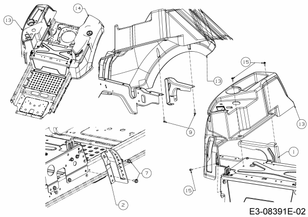 Cub Cadet Ersatzteile Zero Turn XZ1 107 17DMCACS603  (2020) Trägerplatte Tank, Tankverkleidung